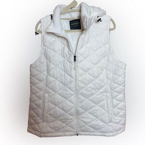 Telk Gear, White Quilted Women's Vest, XL, removable hood